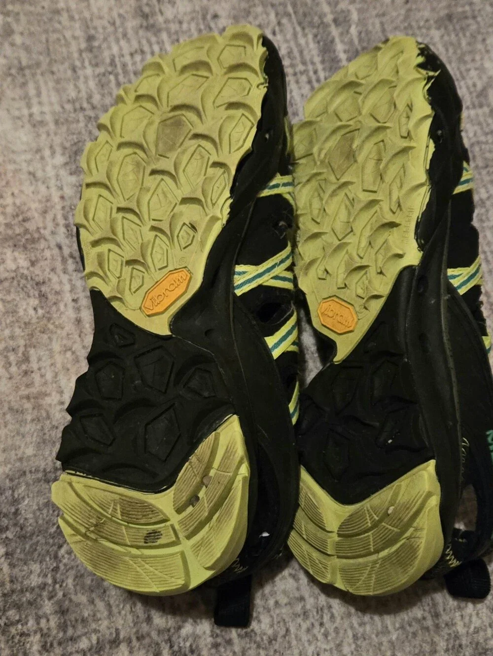 Merrell Men's Black and Yellow Trail Sandals 8 1/2 Womens 11 Used. No Insert.